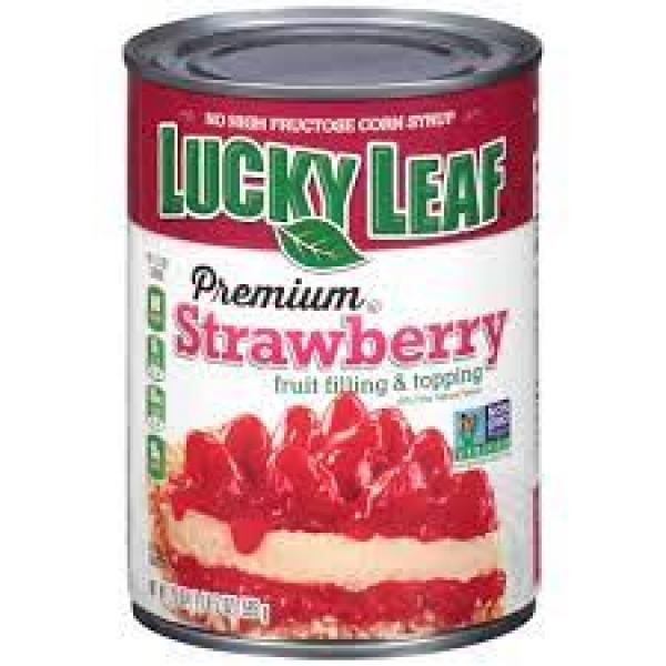 Lucky Leaf Premium Strawberry Filling & Topping Cans 21 Ounce Size - 8 Per Case.