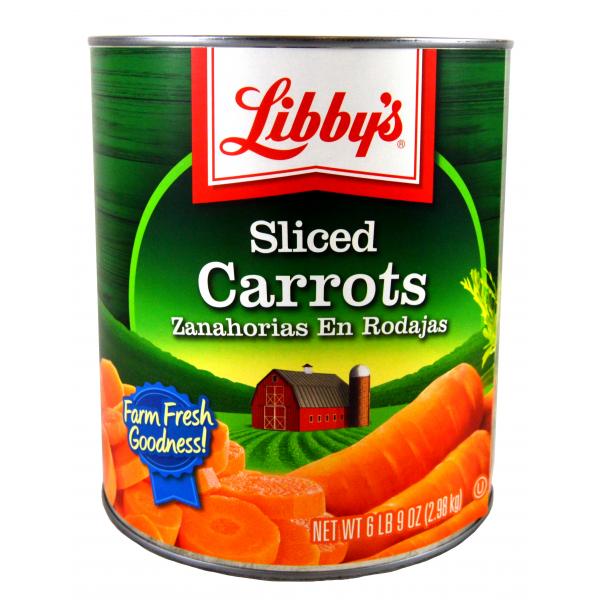 Libby Carrots Sliced Medium Low Sodium 105 Ounce Size - 6 Per Case.