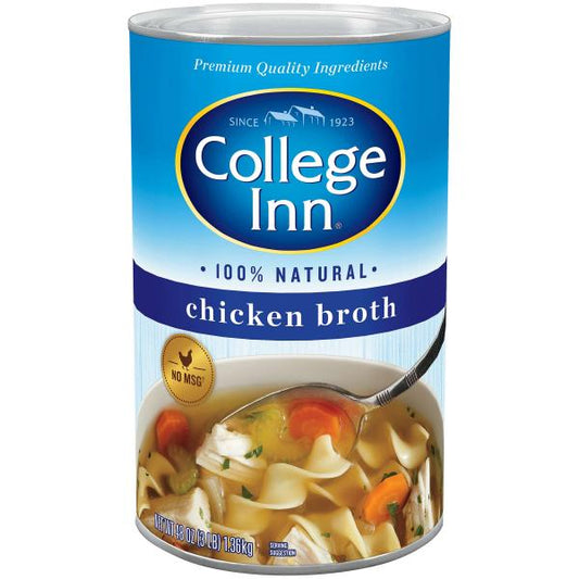 College Inn Fat Free Chicken Broth Can 48 Ounce Size - 12 Per Case.