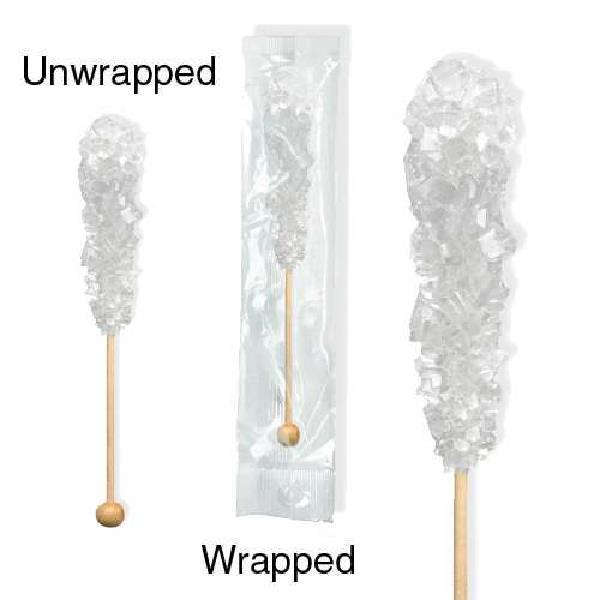 Candy Swizzle Sugar Stick White 5" Bulk 72 Each - 288 Per Case.