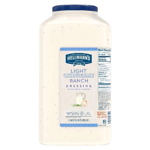 Hellmann's Dressingscondiments Light Ranchjug Ga 1 Gallon - 4 Per Case.