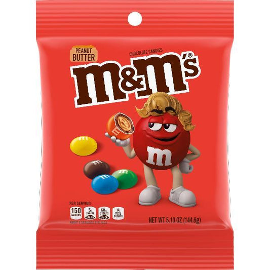 M&m's Peanut Butter Peg 5.1 Ounce Size - 12 Per Case.