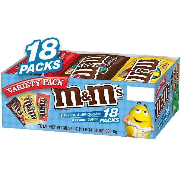 M&m's Mixed Singles 1 Count Packs - 180 Per Case.