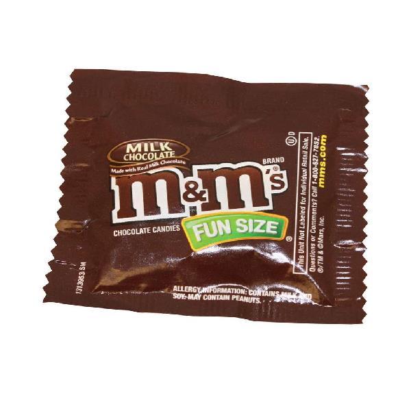 M&m's Milk Chocolate Fun Size Pouch Poundbulk 20 Pound Each - 1 Per Case.