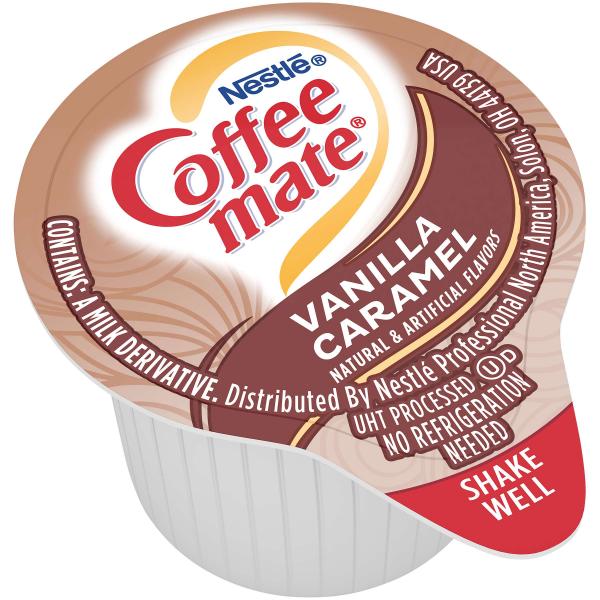 Nestle Coffee Mate Coffee Creamer Vanilla Caramel Flavor Liquid Creamer Singles 0.375 Fluid Ounce - 180 Per Case.
