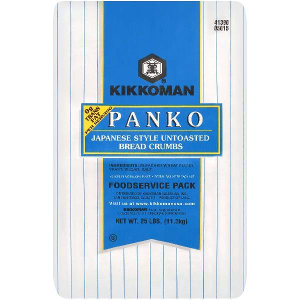 Kikkoman Panko Untoasted Bread Crumbs 25 Pound Each - 1 Per Case.