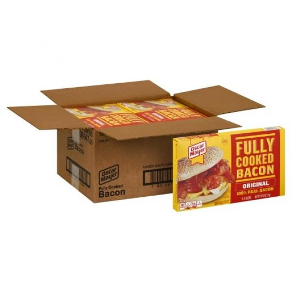 Oscar Mayer Fully Cooked Original Bacon, 2.52 Ounce Size - 12 Per Case.