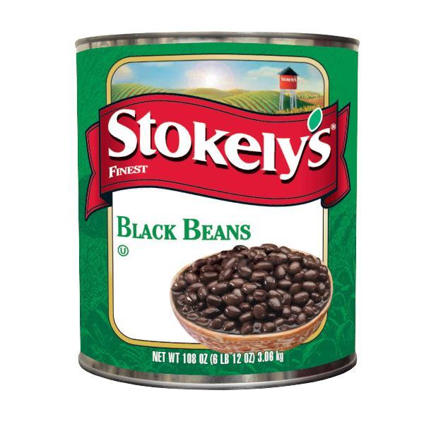 Stokely Finest Fancy Black Beans 108 Ounce Size - 6 Per Case.