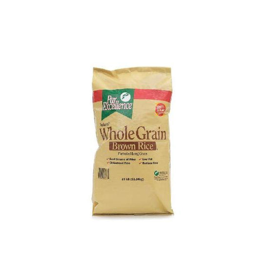 Producers Rice Par Excellence Whole Grain Parboiled Brown Rice 25 Pound Each - 1 Per Case.