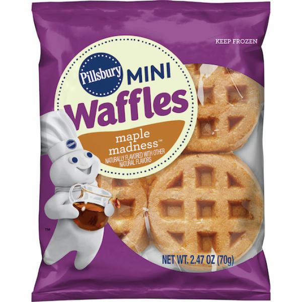 Pillsbury™ Frozen Mini Waffles Maple Madness™ 2.47 Ounce Size - 72 Per Case.