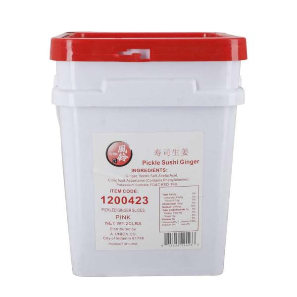 Savor Imports Pink Pickled Ginger Plastic Tub 20 Pound Each - 1 Per Case.