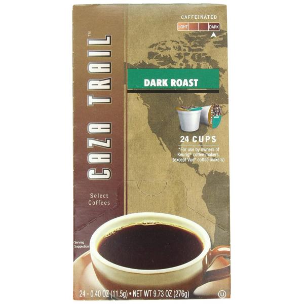 Caza Trail Single Cup Dark Roast Coffee 24 Each - 4 Per Case.