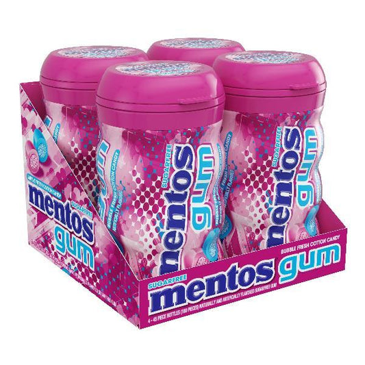 Mentos Sf Gum Curvy Bottle Bubble Freshcotton Candy 45 Piece - 24 Per Case.