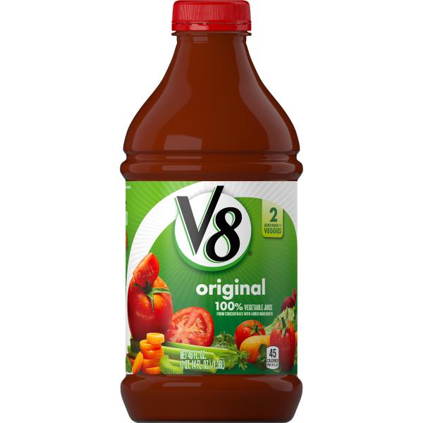 V8 Juice Vegetable Pet Bottles 46 Fluid Ounce - 6 Per Case.