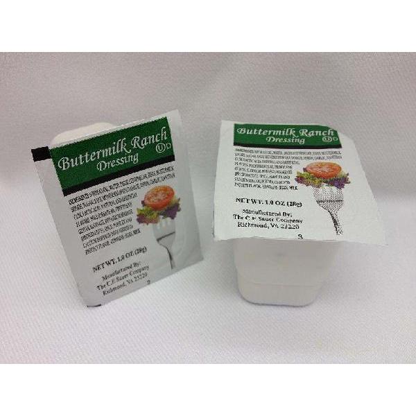 Sauer Buttermilk Ranch Dressing Single Serve 1 Ounce Size - 100 Per Case.