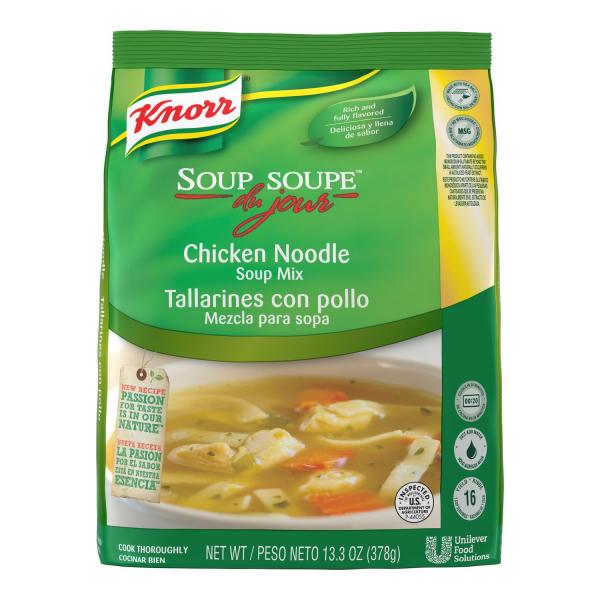 Knorr Soup Du Jour Soups Chicken Noodle 13.3 Ounce Size - 4 Per Case.