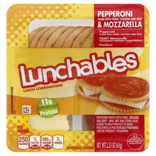 Lunchable Pepperoni & Mozzarella, 2.25 Ounce Size - 16 Per Case.