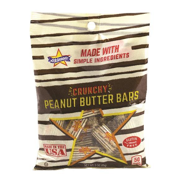 Atkinson Candy Company Peanut Butter Bar Peg Bag 3 Ounce Size - 12 Per Case.