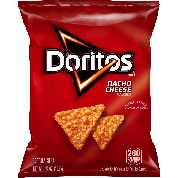 Doritos Tortilla Chips Nacho Cheese 1.75 Ounce Size - 64 Per Case.