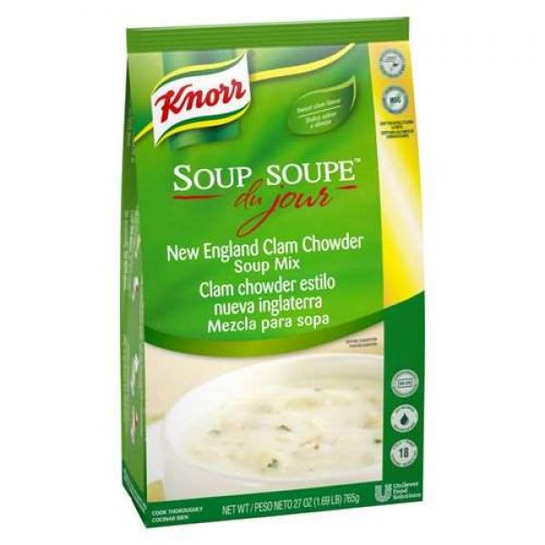 Knorr Soup Du Jour Clam Chowder 27 Ounce Size - 4 Per Case.