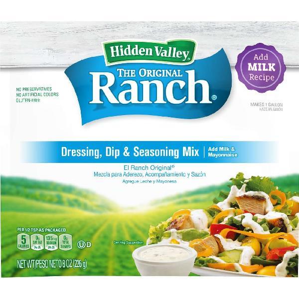 Original Ranch Dry Salad Dressing Milk Based 8 Ounce Size - 12 Per Case.