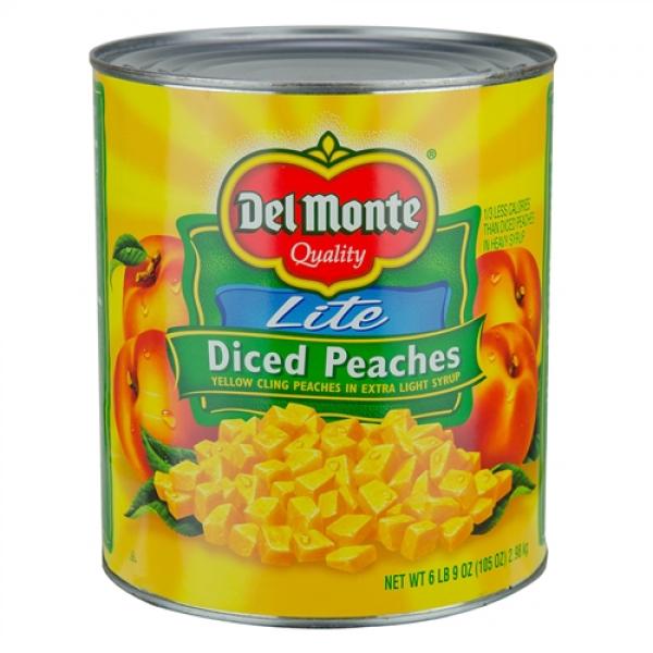 Del Monte® Diced Peaches In Extra Light Syrup Can 105 Ounce Size - 6 Per Case.