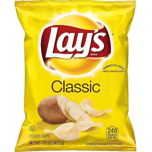 Lay's Classic Potato Chips 1.5 Ounce Size - 64 Per Case.