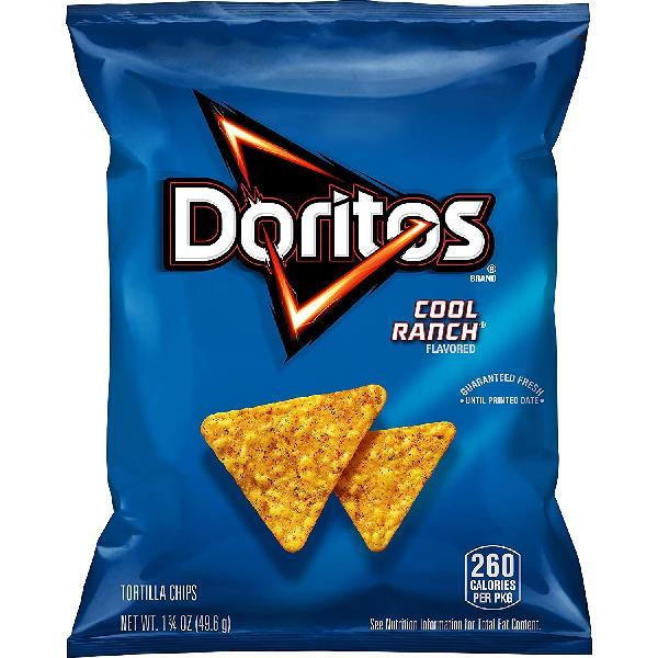 Doritos Tortilla Chips Crazy Cool Ranch 1.75 Ounce Size - 64 Per Case.