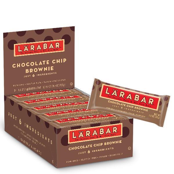 Larabar™ Gluten Free Wellness Bars Chocolate Chip Brownie 25.6 Ounce Size - 4 Per Case.