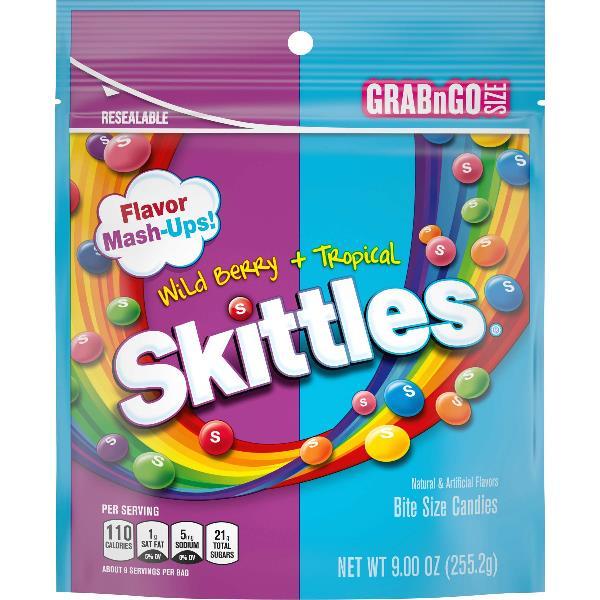 Skittles Mashups Stand Up Bag 9 Ounce Size - 8 Per Case.