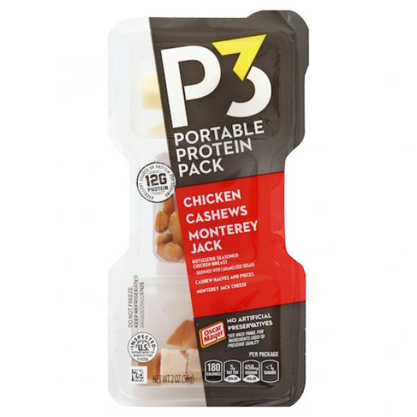 Oscar Mayer P Portable Protein Chicken,cashews, And Monterey Jack, 2 Ounce Size - 10 Per