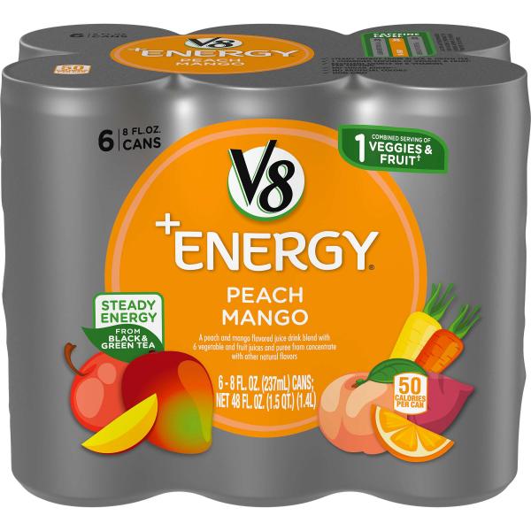 V8 Beverage Peach Mango Fusion 48 Fluid Ounce - 4 Per Case.