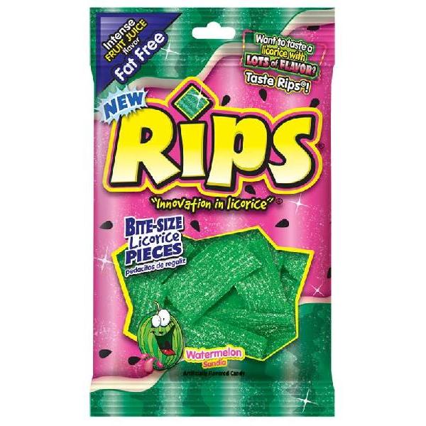 Rips Bite Size Watermelon Pieces Peg Bag 4 Ounce Size - 12 Per Case.