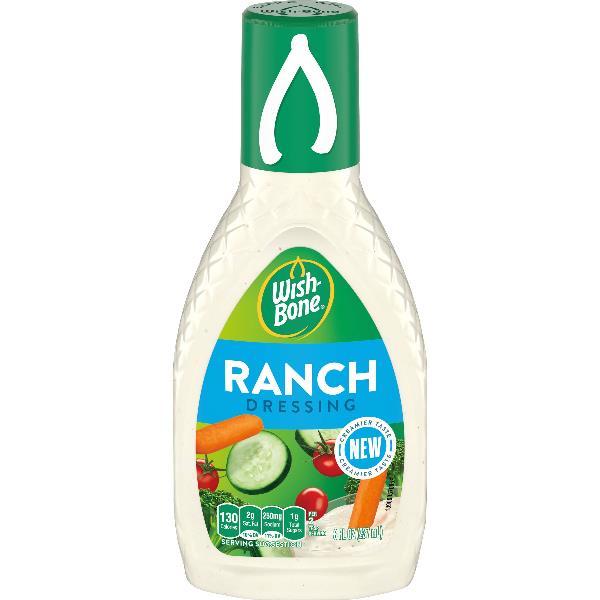 Wish Bone Ranch Dressing Bottles 8 Fluid Ounce - 12 Per Case.