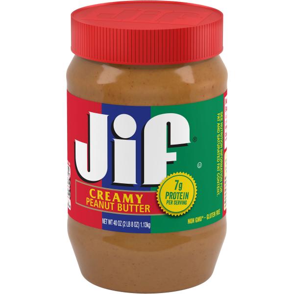 Jif Creamy Peanut Butter 40 Ounce Size - 8 Per Case.