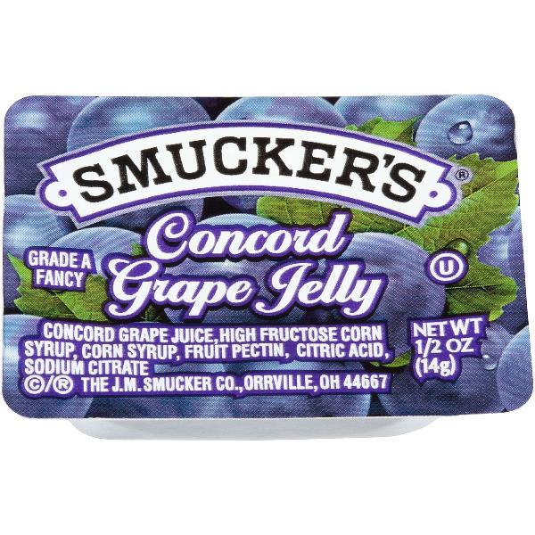 Smucker Grape Jelly Plastic 0.5 Ounce Size - 6.25 Pound Per Case.