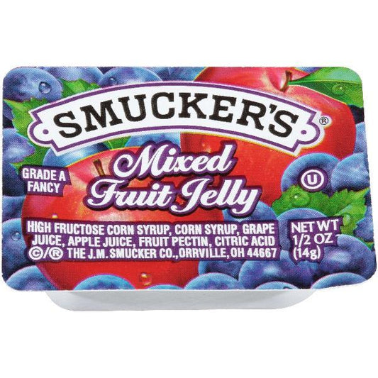 Smucker Mixed Fruit Jelly Plastic 0.5 Ounce Size - 6.25 Pound Per Case.