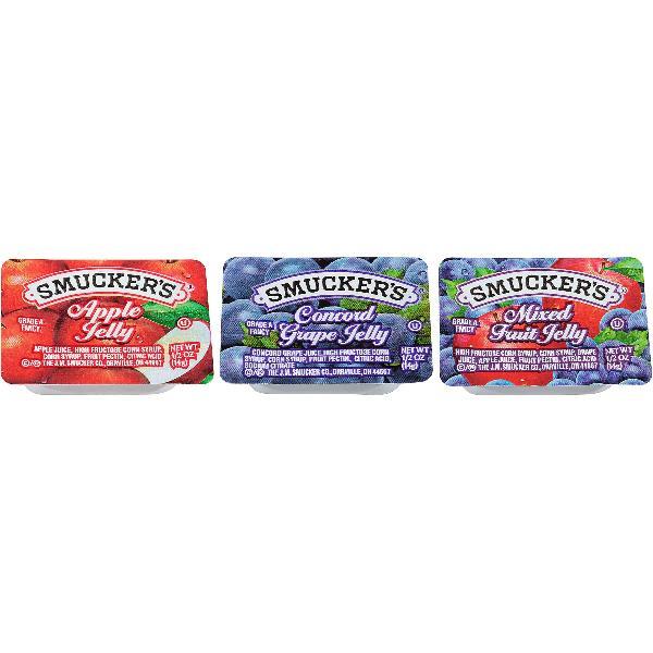 Smucker Assortment Plastic 0.5 Ounce Size - 6.25 Pound Per Case.