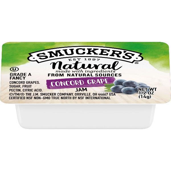 Smucker Natural Concord Grape Jam 0.5 Ounce Size - 6.25 Pound Per Case.