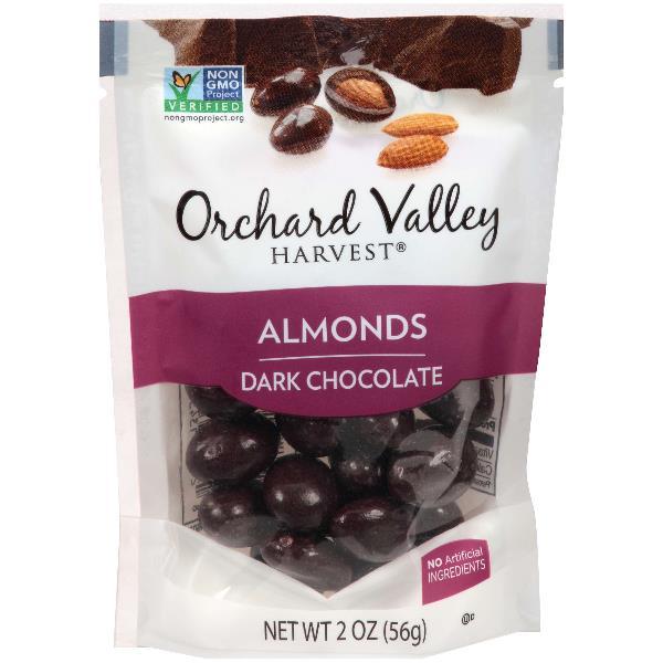 S Orchard Valley Harvest Dark Chocolate Almonds 2 Ounce Size - 30 Per Case.