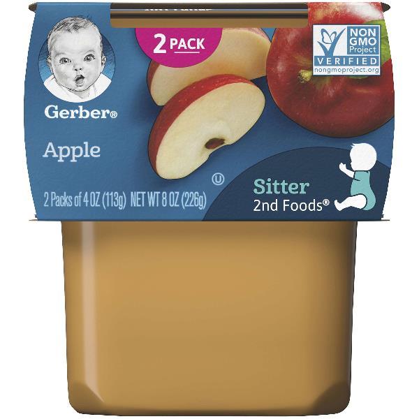 (2 pack of 4 Oz) Gerber 2nd Foods Applesauce Baby Food 8 Ounce Size - 8 Per Case.