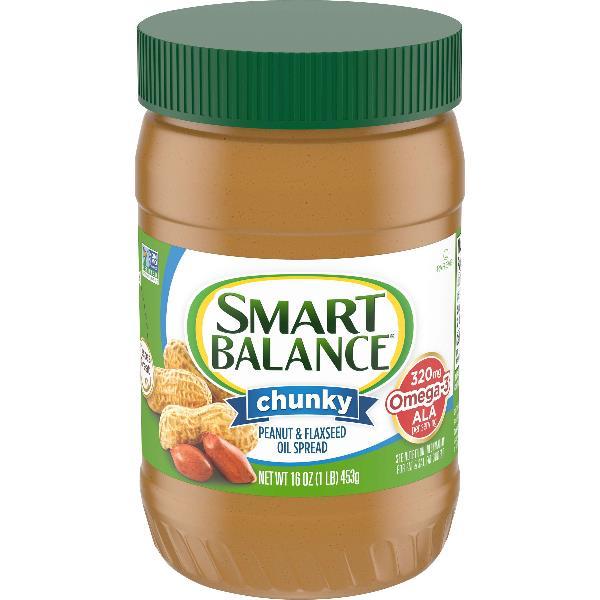 Smart Balance Natural Chunky Peanut Butter 16 Ounce Size - 12 Per Case.