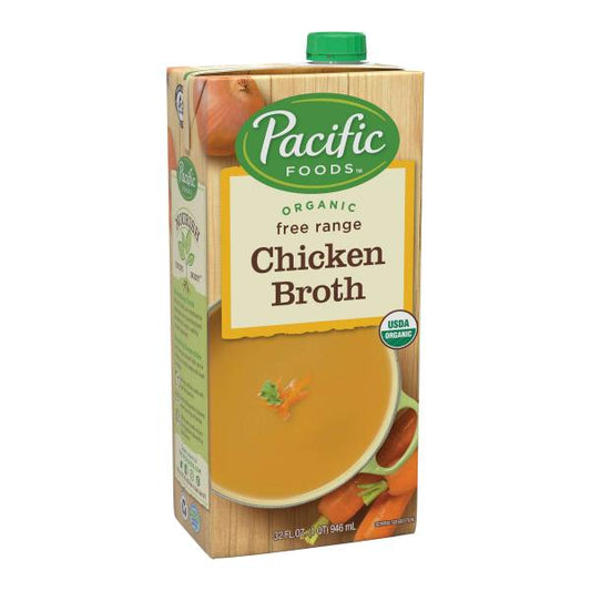 Pacific Foods Organic Free Range Chicken Broth 32 Fluid Ounce - 12 Per Case.