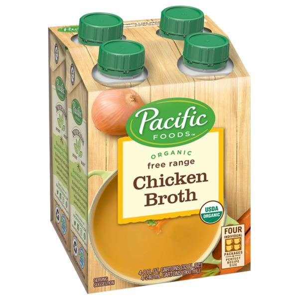 Pacific Foods Organic Free Range Chicken Broth Pack 32 Fluid Ounce - 6 Per Case.