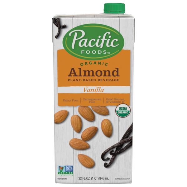 Pacific Foods Organic Almond Vanilla Plant Based Beverage 32 Fluid Ounce - 12 Per Case.