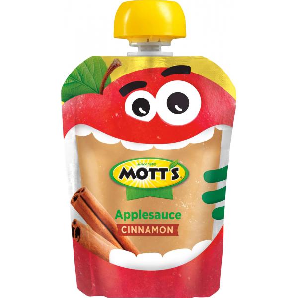 Mott's® Cinnamon Applesauce Clear Pouches 3.175 Ounce Size - 48 Per Case.