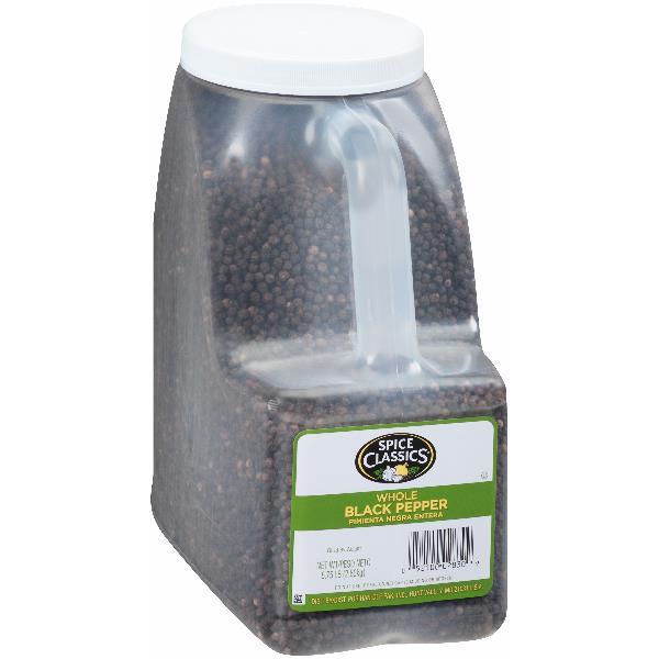 Spice Classics Whole Black Pepper 5.75 Pound Each - 3 Per Case.