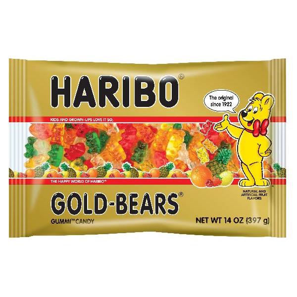 Haribo Confectionery Gold Bears 14 Ounce Size - 12 Per Case.