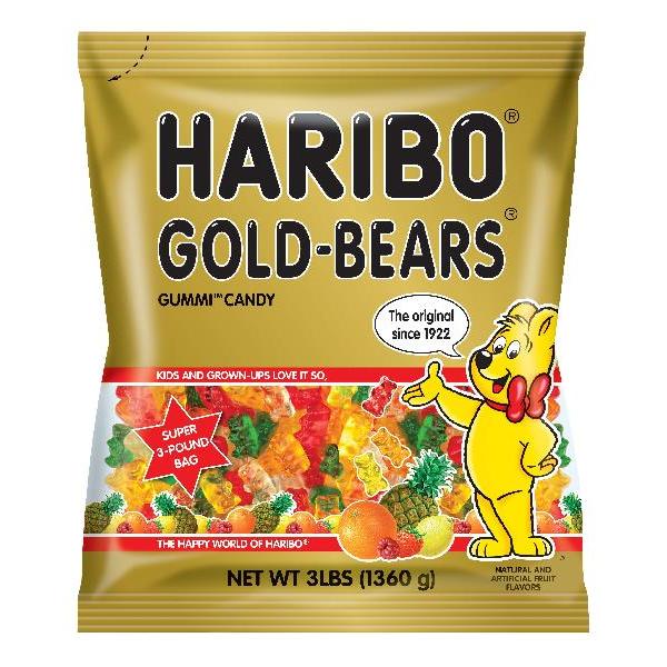 Haribo Confectionery Gold Bears 3 Pound Each - 4 Per Case.