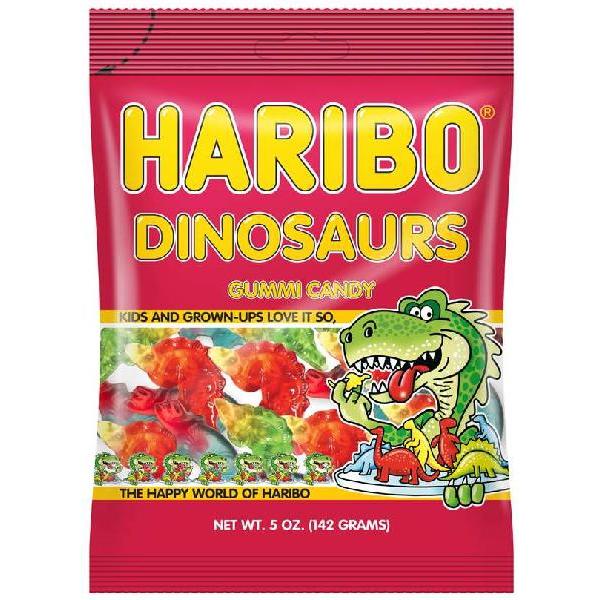 Haribo Confectionery Dinosaurs 5 Ounce Size - 12 Per Case.